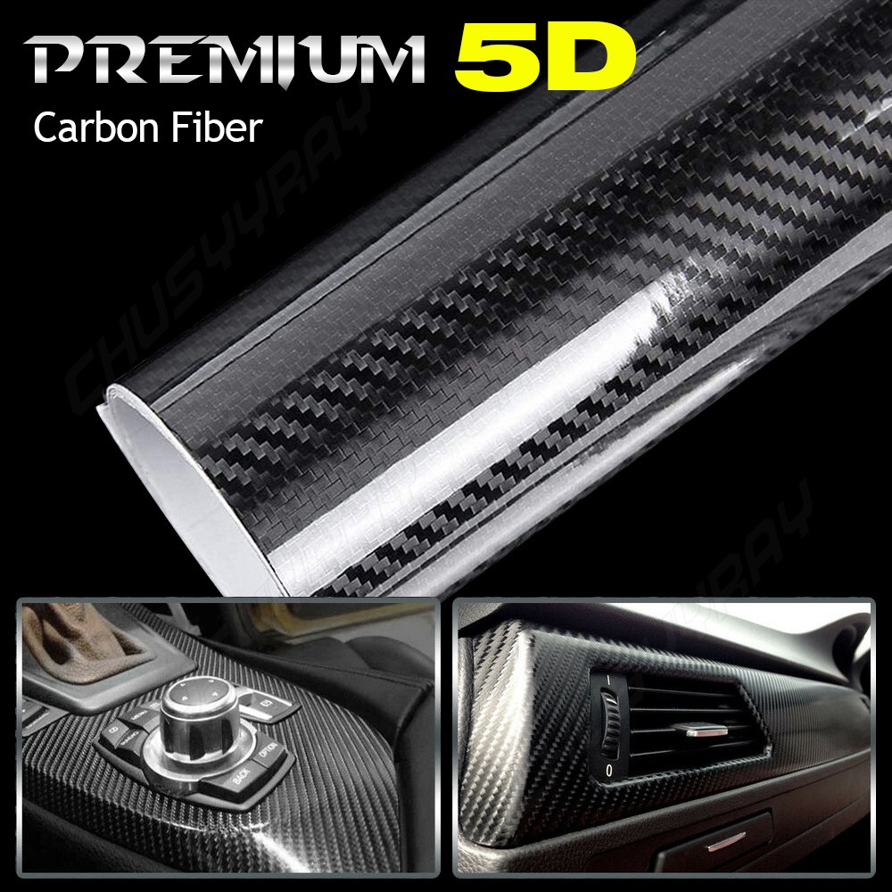 5D Carbon Fiber Texture Sheet Car Auto Interior Trim Vinyl Film Wrap Sticker 2x
