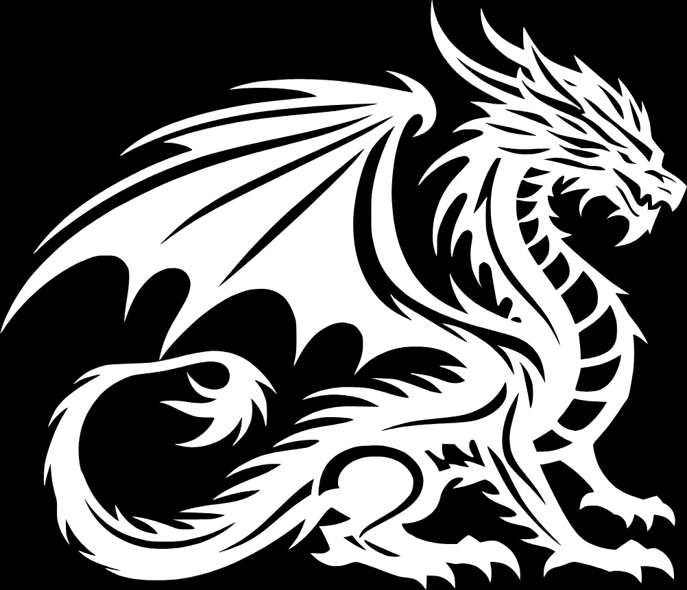 Dragon Fantasy Myth Dungeon Magic Tribal Vinyl Decal Sticker Left Right or Pair