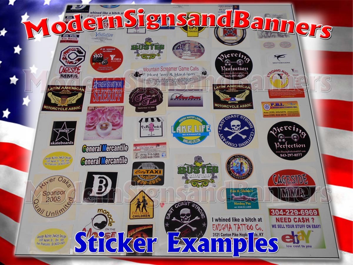 400 4×4 Custom Printed Full Color Outdoor Vinyl Bumper Sticker Logo Decal Label