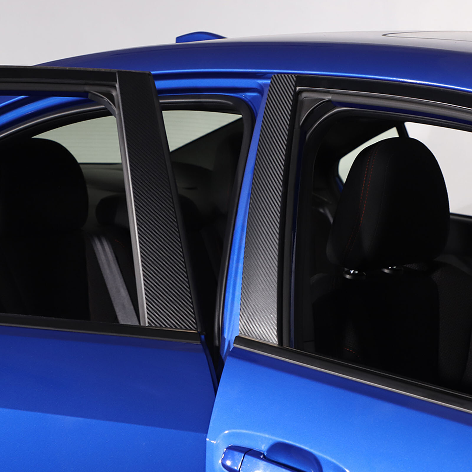 16pcs Fits 22-26 Subaru WRX Carbon Fiber Texture Pillar Post Decal vinys Overlay