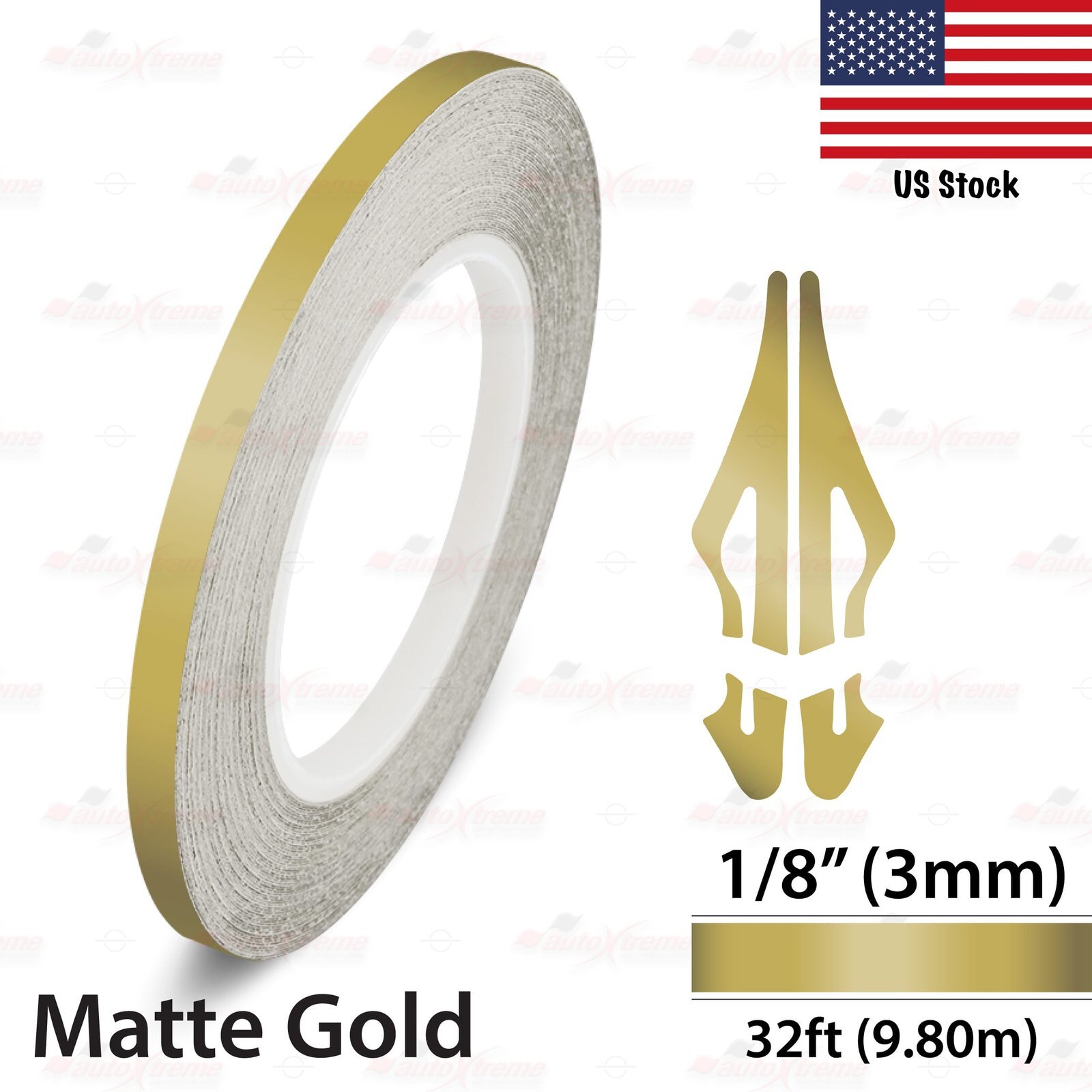 1/8″ Vinyl Pinstriping Pin Stripe Car Styling Tape Decal Sticker 3mm MATTE GOLD