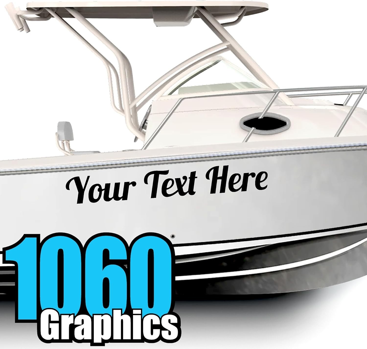 Custom Vinyl Boat Numbers & Letters Two Decals Marine Lettering Stickers