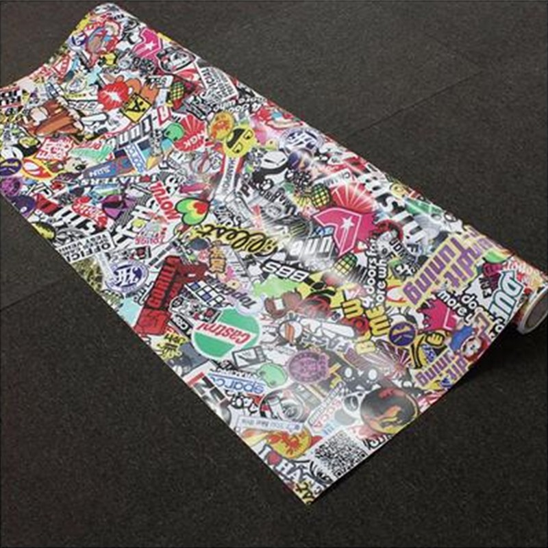 Car Sticker Bomb Wrap Sheet Decal Cartoon Panda Graffiti Vinyl Self-Adhesive DIY