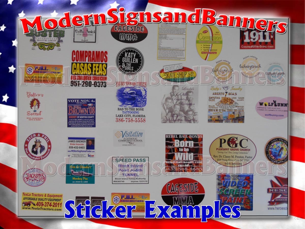 400 4×4 Custom Printed Full Color Outdoor Vinyl Bumper Sticker Logo Decal Label