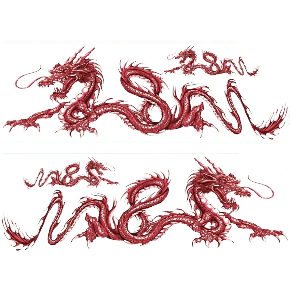 Lot 2 pack2 Chinese Red Dragon Sticker Vinyl Decal Lethal Threat weatherproof