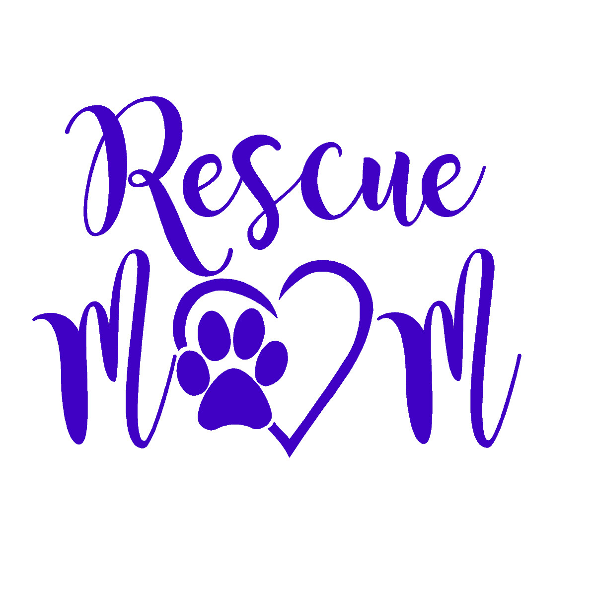 (2 Pack) RESCUE MOM V1 Dog Puppy Kitty Cat(6″ Blue) Vinyl Decal Window Sticker