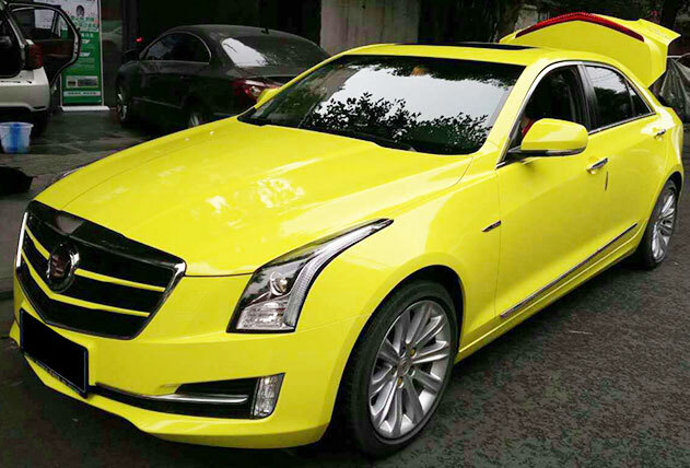 High Gloss Glossy Yellow Vinyl Film Wrap Sticker Decal Bubble Free Air Release