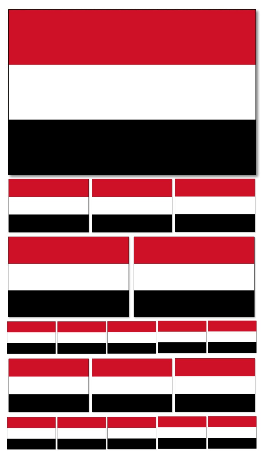 19Pcs Pack Lot Yemen World Country Flags Assorted Vinyl Sticker Decals