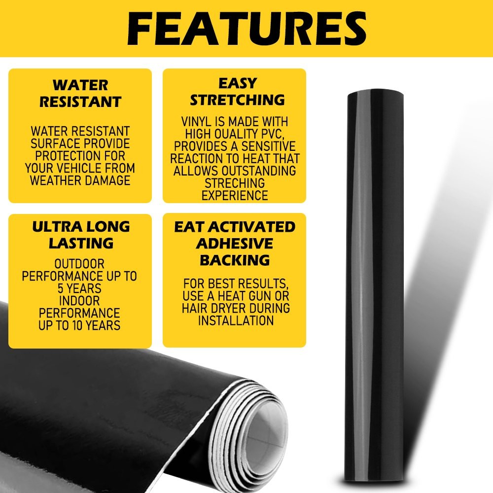 High Gloss Glossy Vinyl Film Wrap Sticker Decal DIY Bubble Free Air Release EXV