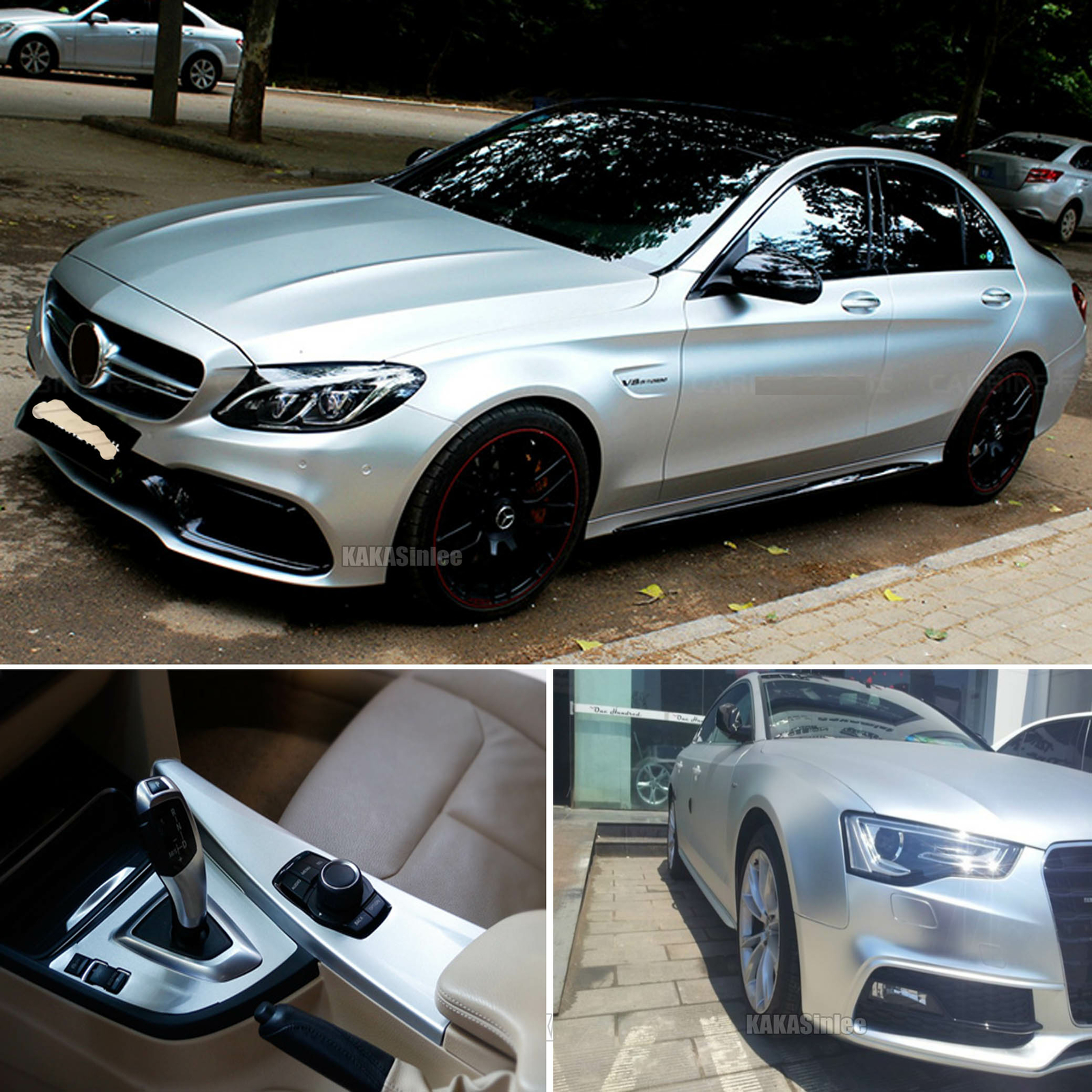 Full Car Wrap Satin Matte Metal Chrome Vinyl Hood Sticker Decal Silver 50FT US