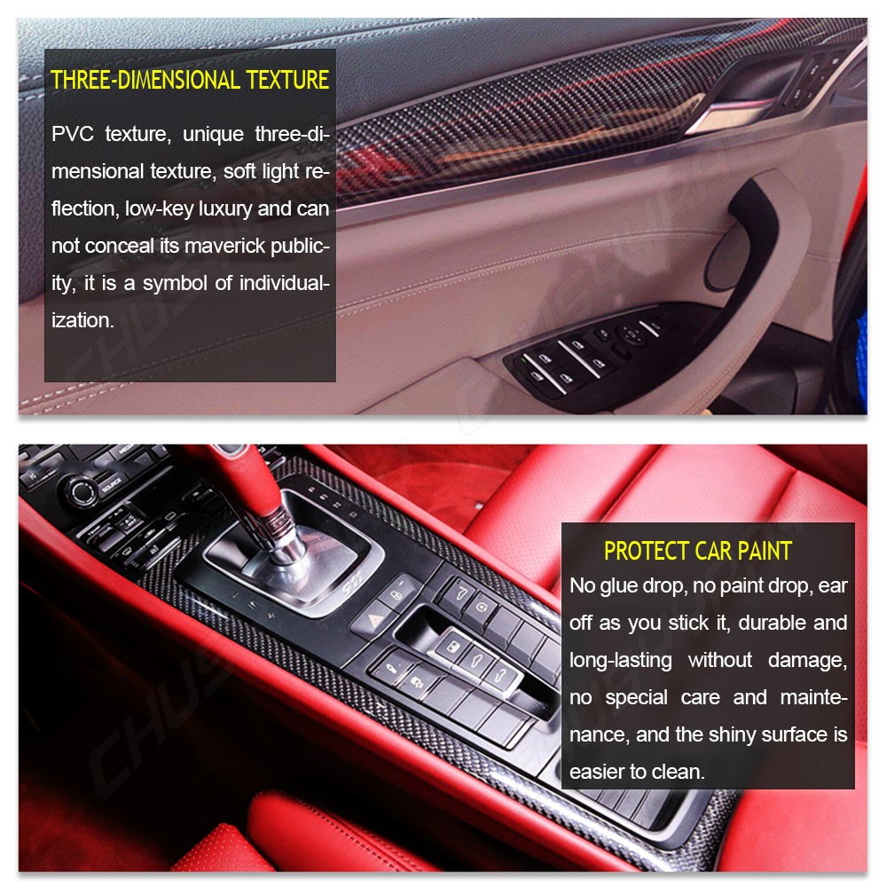 5D Carbon Fiber Texture Sheet Car Auto Interior Trim Vinyl Film Wrap Sticker 2x