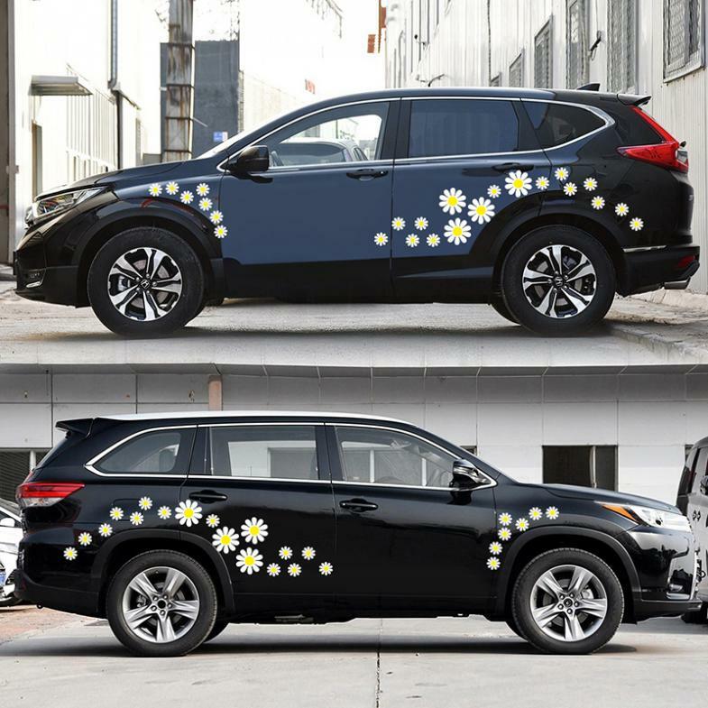 48 Daisy Flower Decal Car Stickers Graphics Bedroom Wall Window Decoration Art