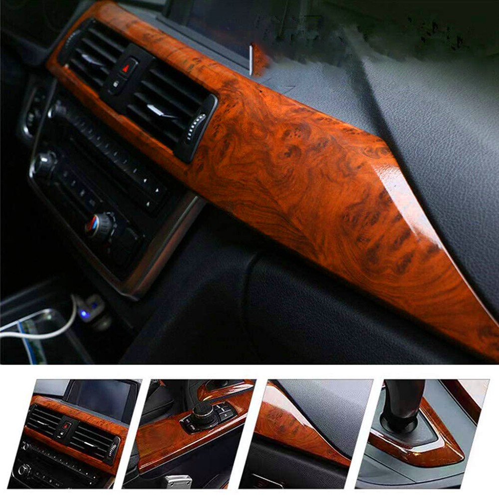 DIY Glossy Matte Wood Textured Grain Vinyl Wrap Sticker Car Interior Decors A