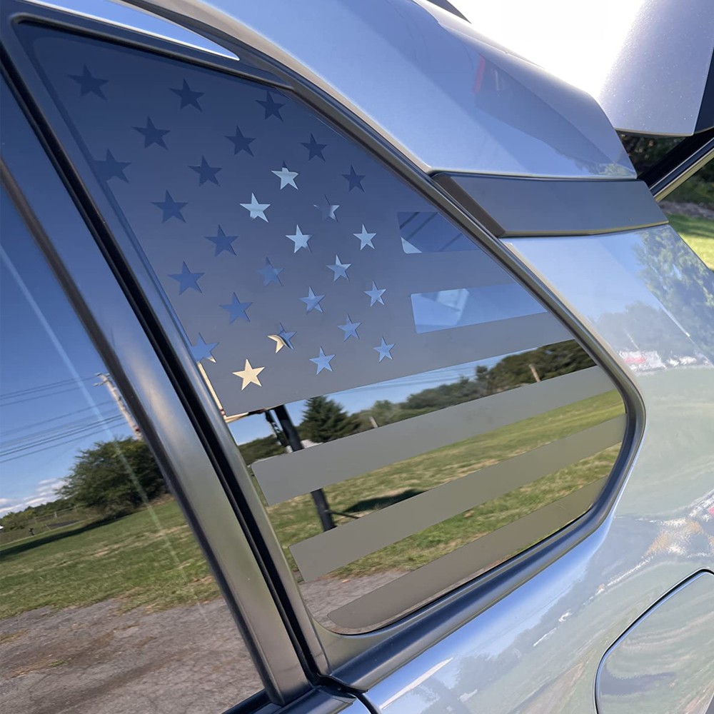 Pair USA Flag Rear Side Window Vinyl Decals Wrap Cover For Toyota Rav4 2019-2025