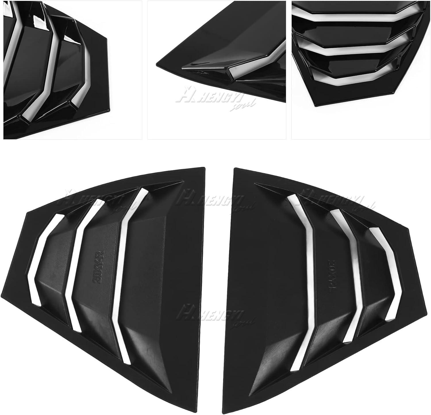 For Nissan Sentra 2024+ Gloss Black Rear Window Louver Vent Shutter Cover Trim