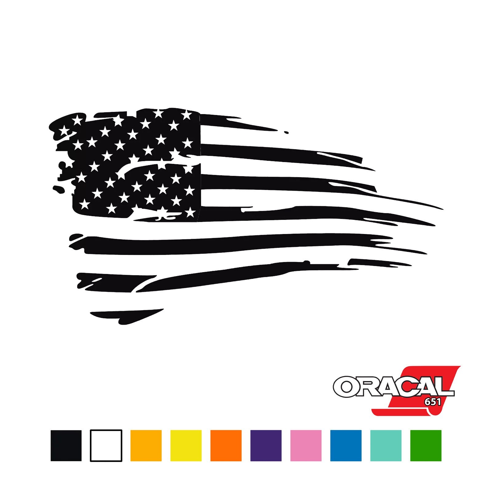Distressed American Flag Vinyl Decal Sticker USA Flag Vinyl Film Wrap Custom