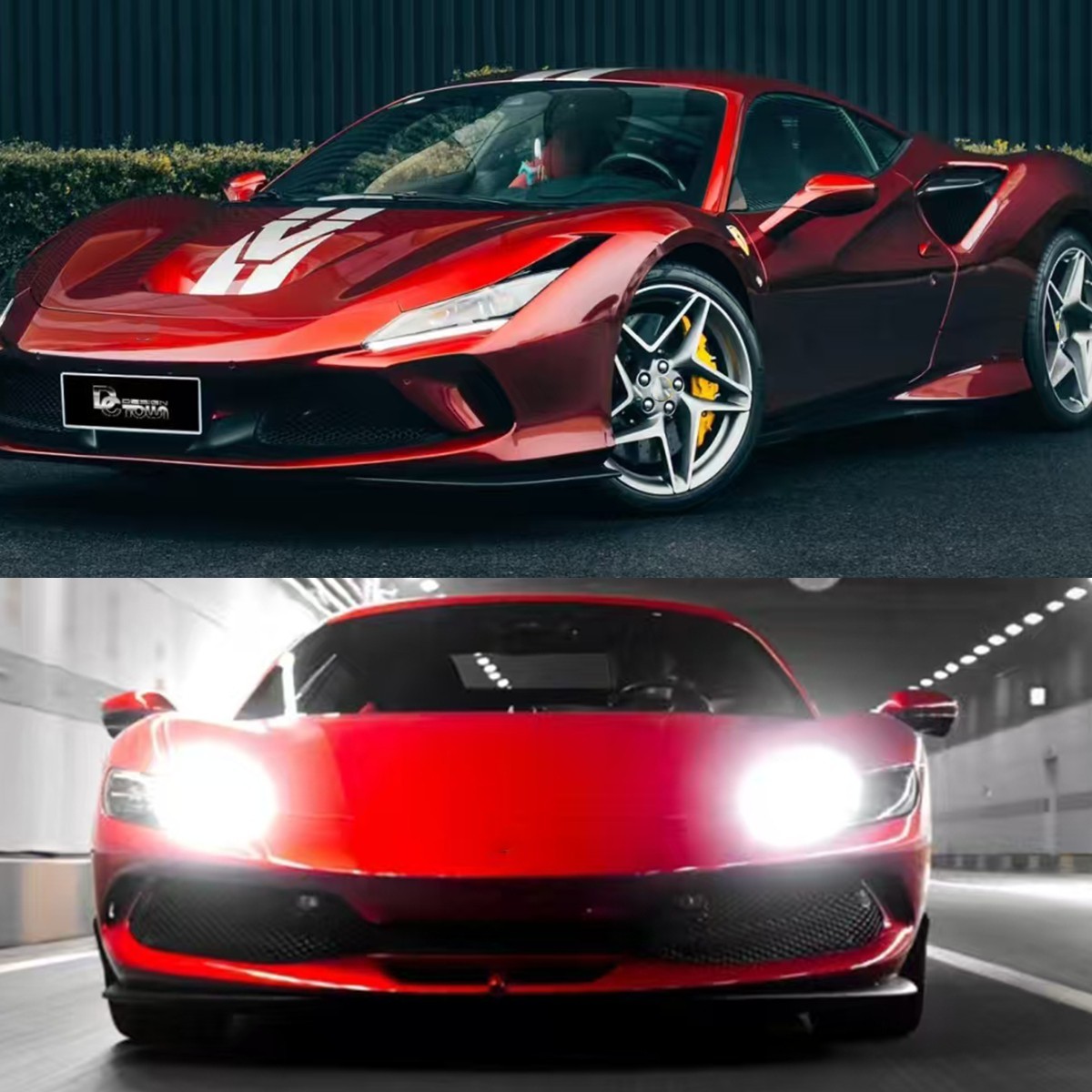 5FTx50FT PET High Gloss Crystal Racing Red Vinyl Wrap Self-Adhesive US Stock