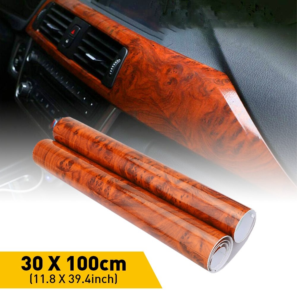 DIY Glossy Matte Textured Wood Grain Vinyl Wrap Sticker Car Home Interior Decors