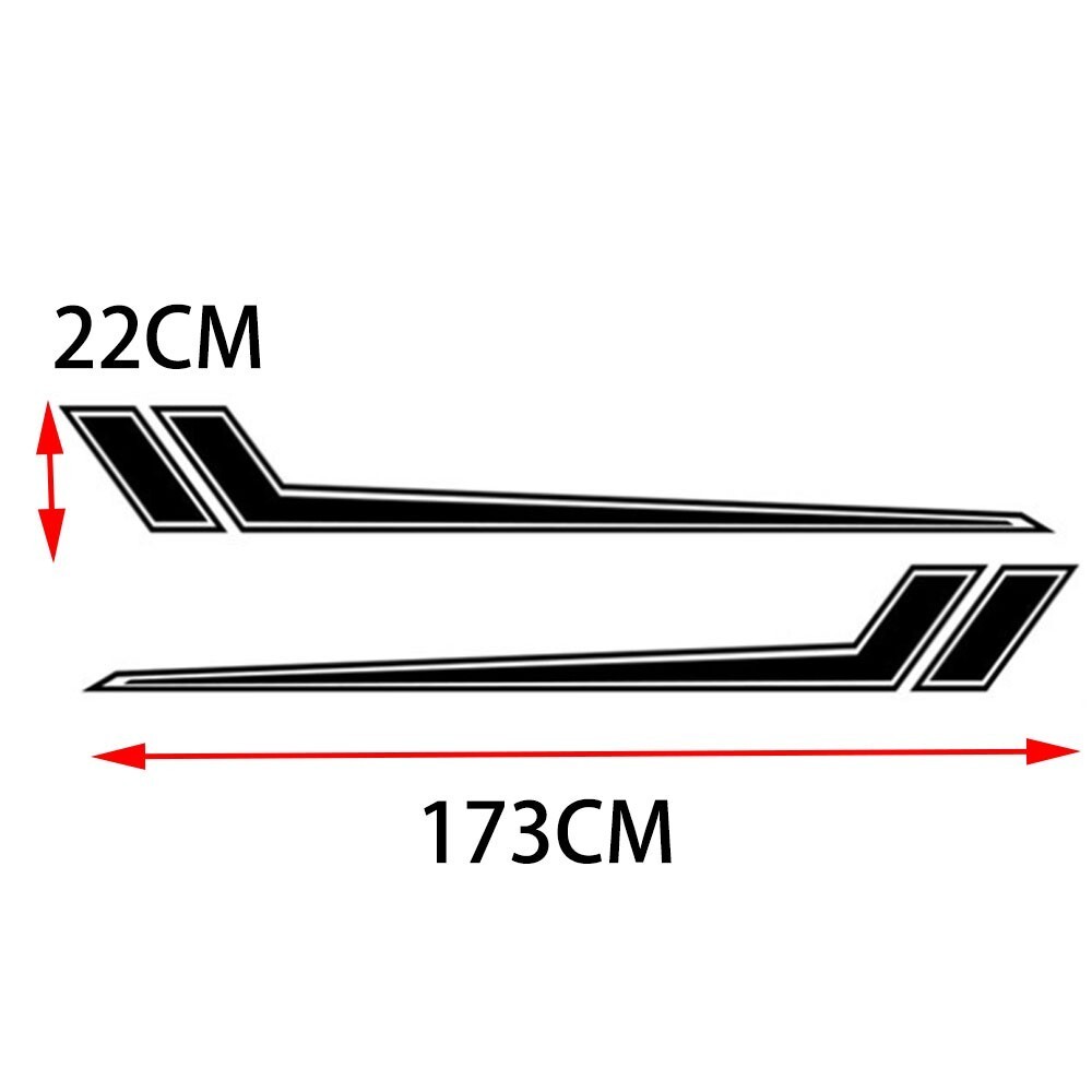 2Pcs BLACK Decal Car Side Body Graphics Vinyl Decoration Stickers Truck Pickup