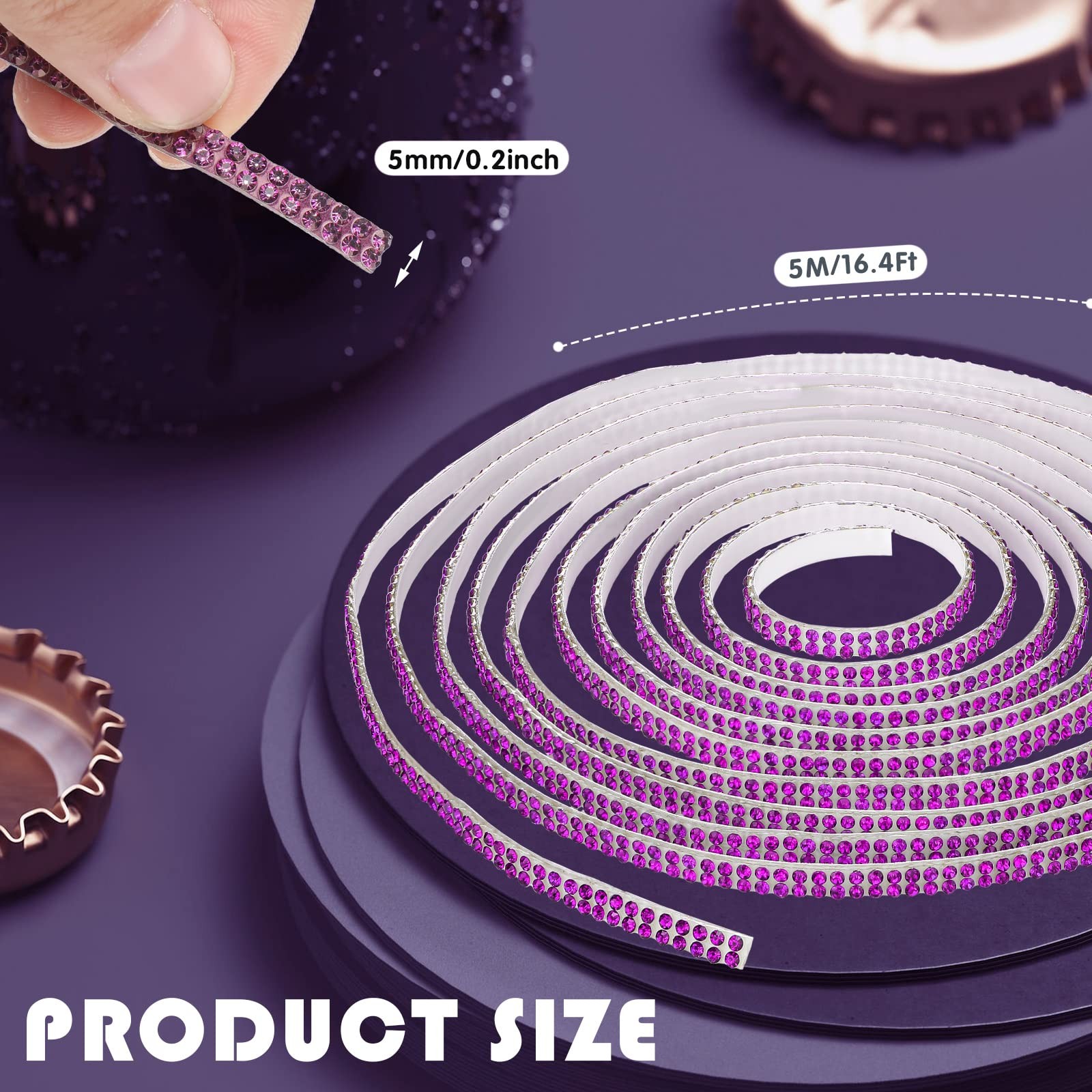 Kingdder 16.4 ft Bling Car Trim Self Adhesive ft, Purple