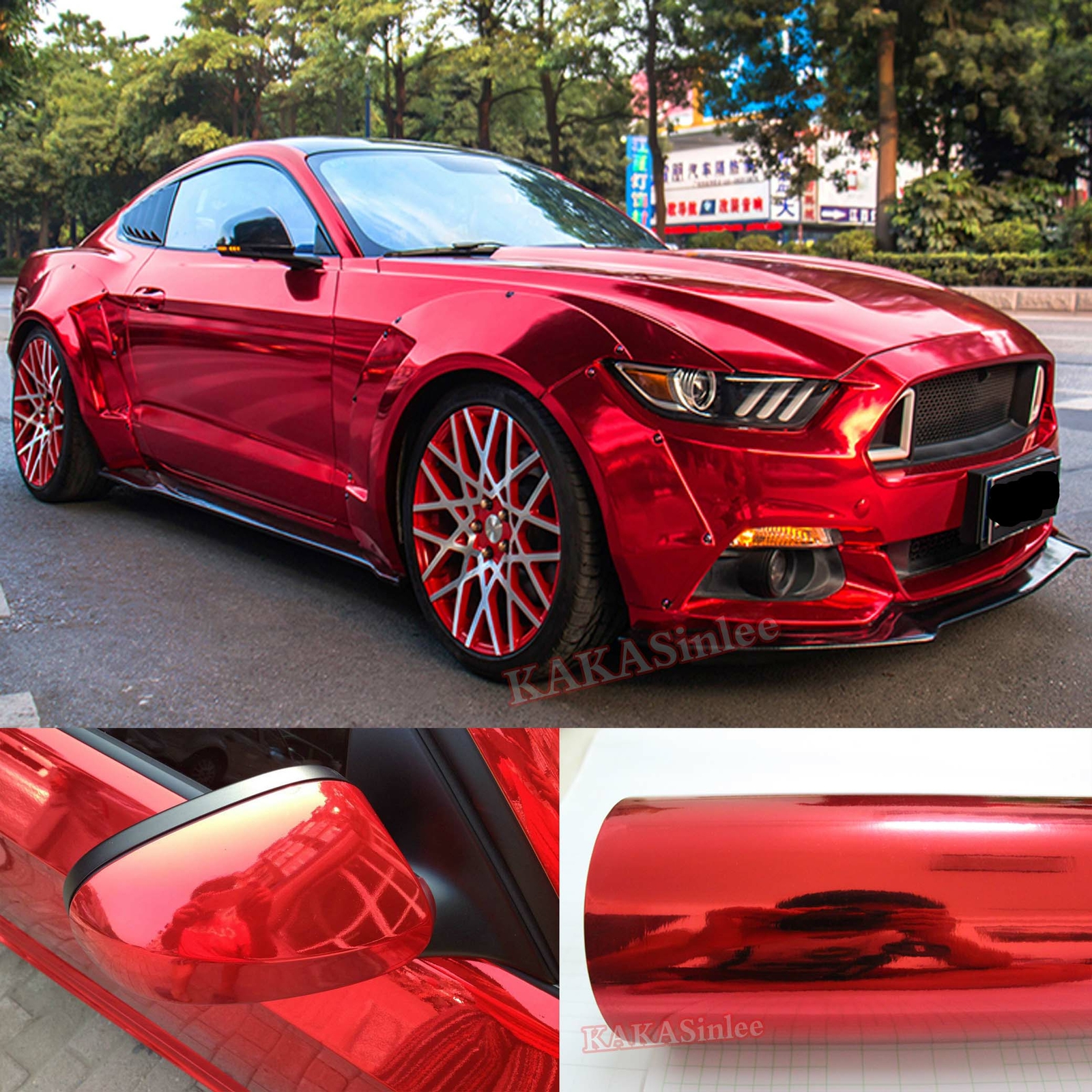 Flexible Smooth Bright Entire Car Wrap Mirror Chrome Vinyl Sticker Film Decal US