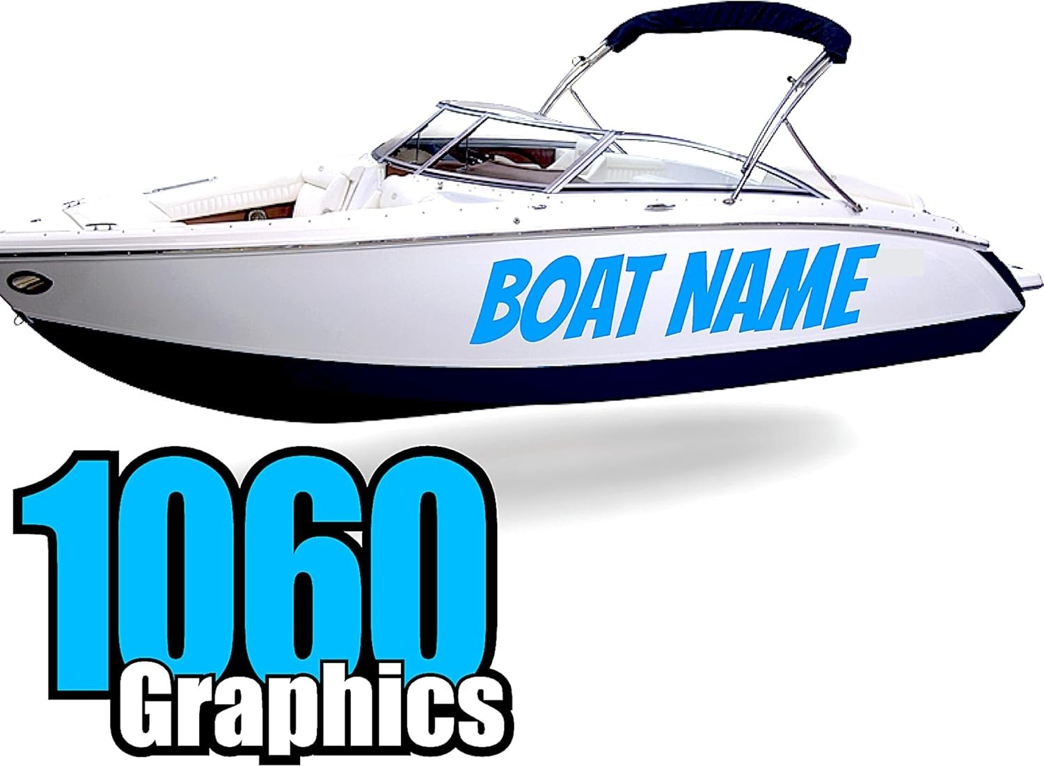 Custom Vinyl Boat Numbers & Letters Two Decals Marine Lettering Stickers