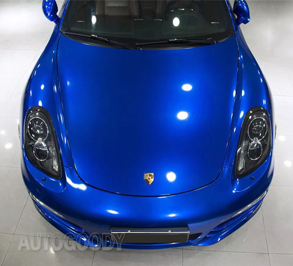 24″ x 60″ Super Gloss Metallic Blue Vinyl Film Wrap Air Bubble Free 2ft x 5ft
