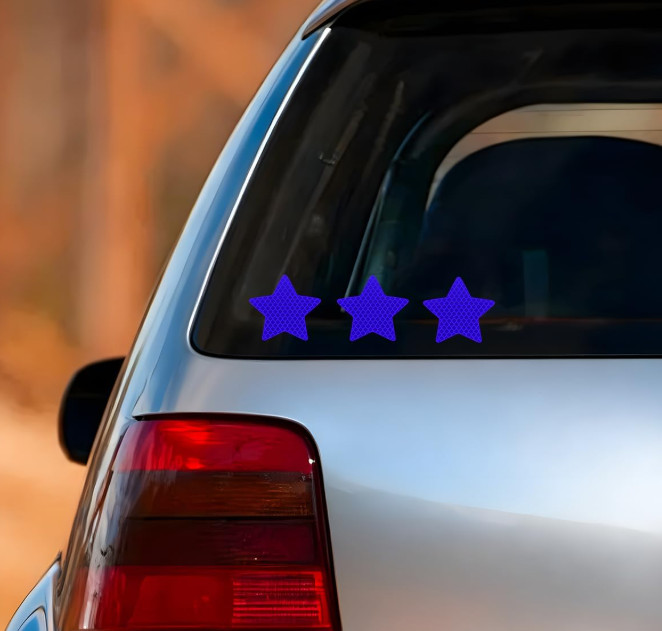 10PCS Car Reflective Star Decal, High-Intensity Vehicle Bumper Night Safety Warn