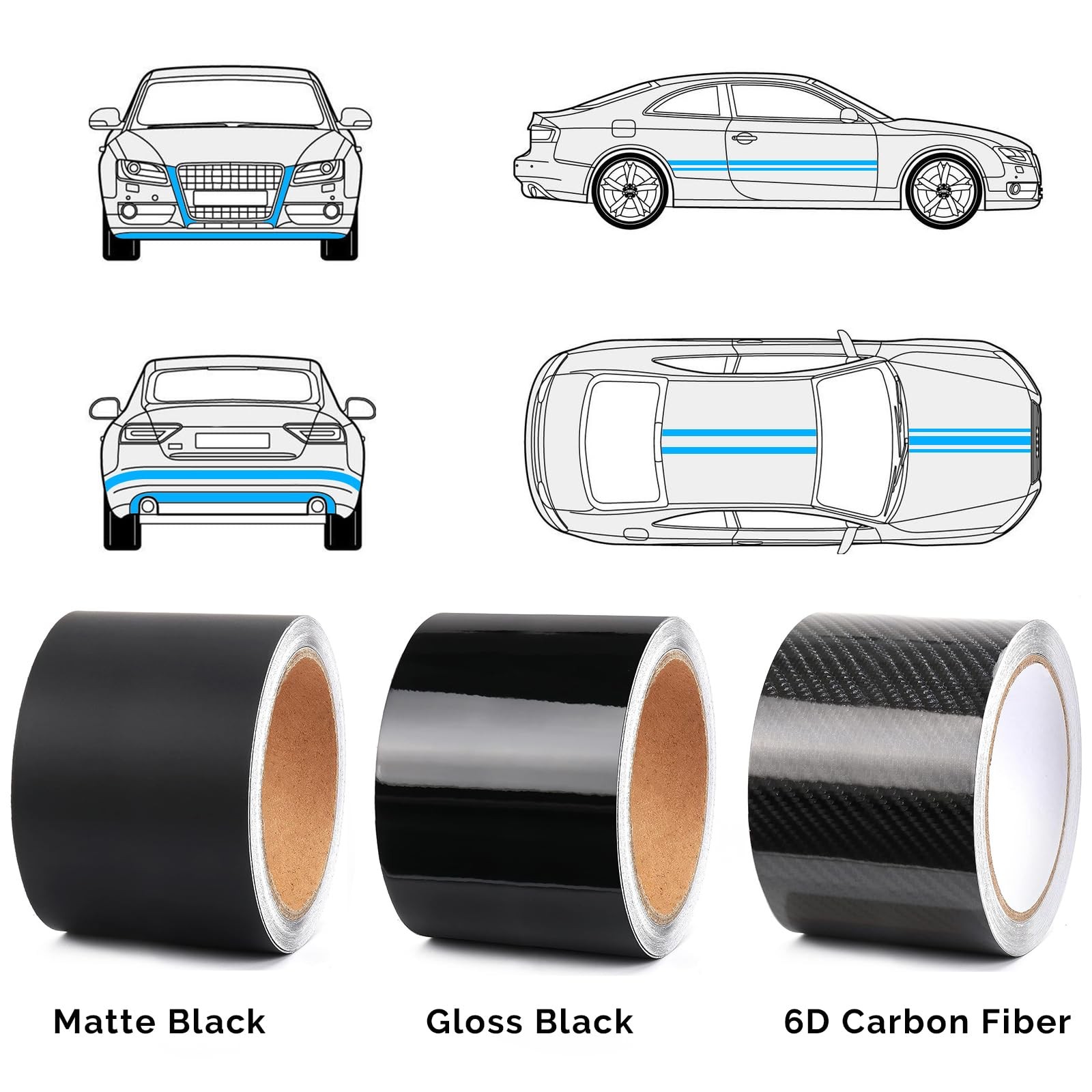 4IN X 30FT Gloss Black Vinyl Wrap for Chrome Delete Window Trim Car Door Sill…