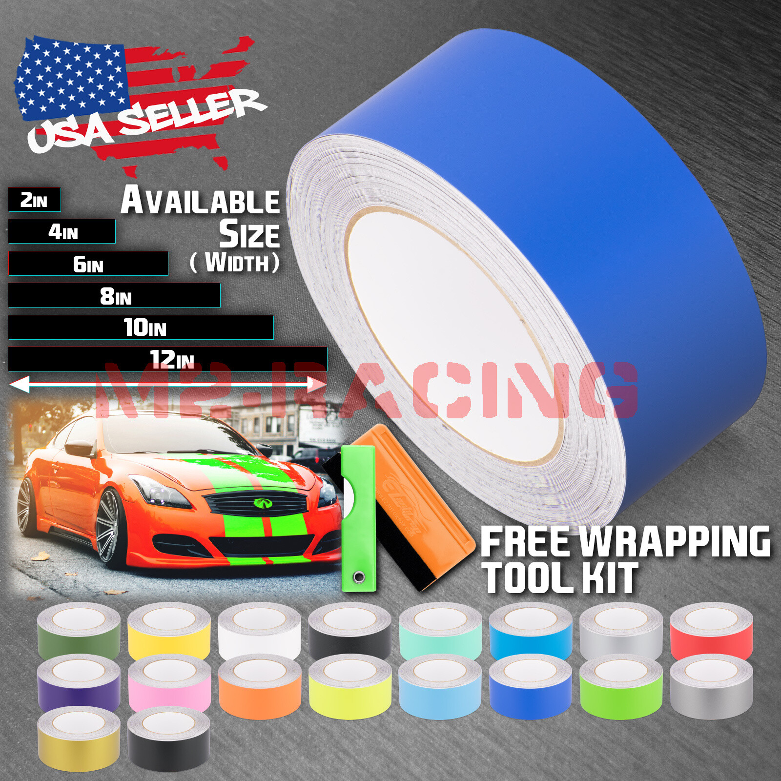 Matte Color Racing Stripes Vinyl Wrap Sticker For Infiniti G37 Stripe 25FT /50FT