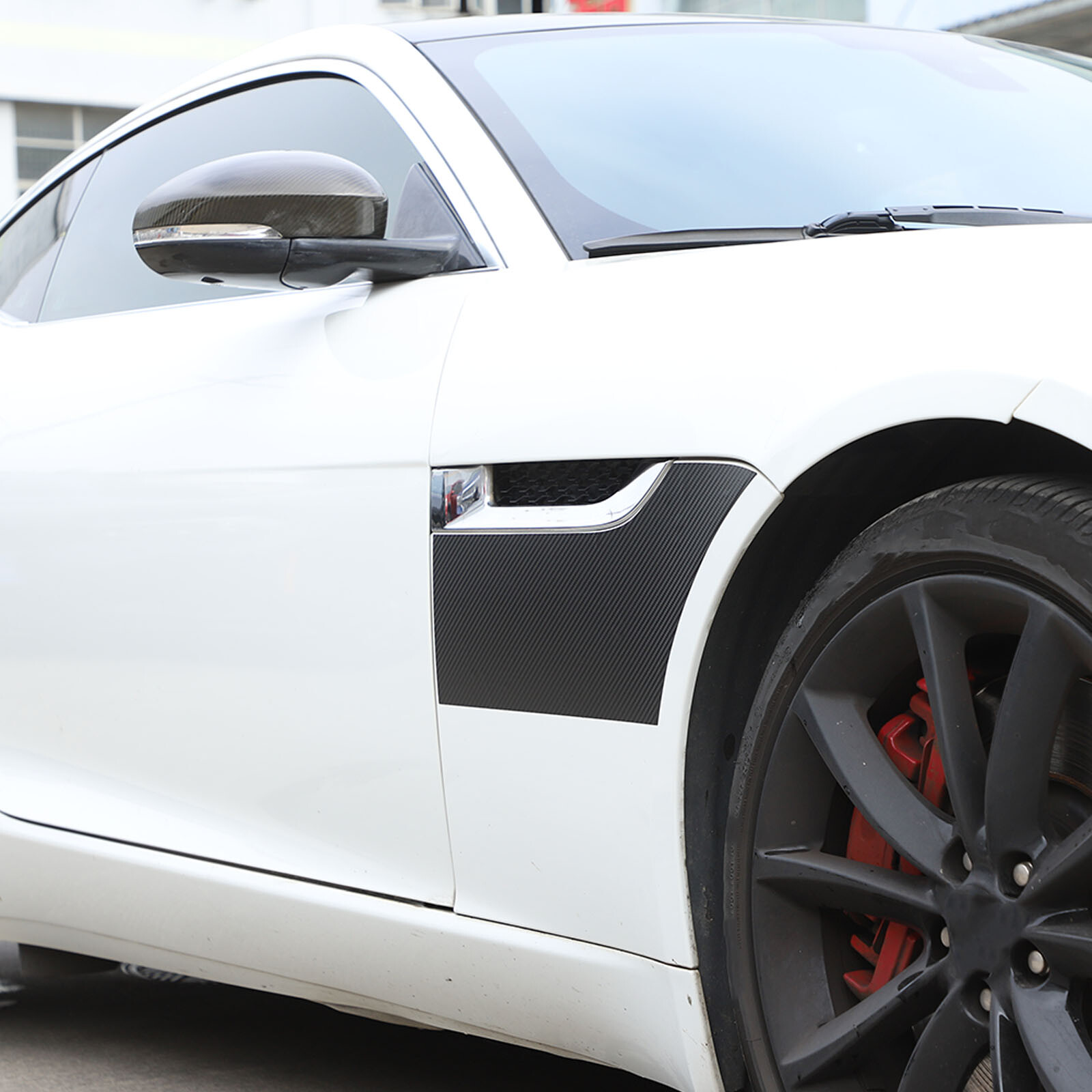Carbon Fiber Texture Side Fender Graphic Accent Decal Fits Jaguar F-TYPE 13-20