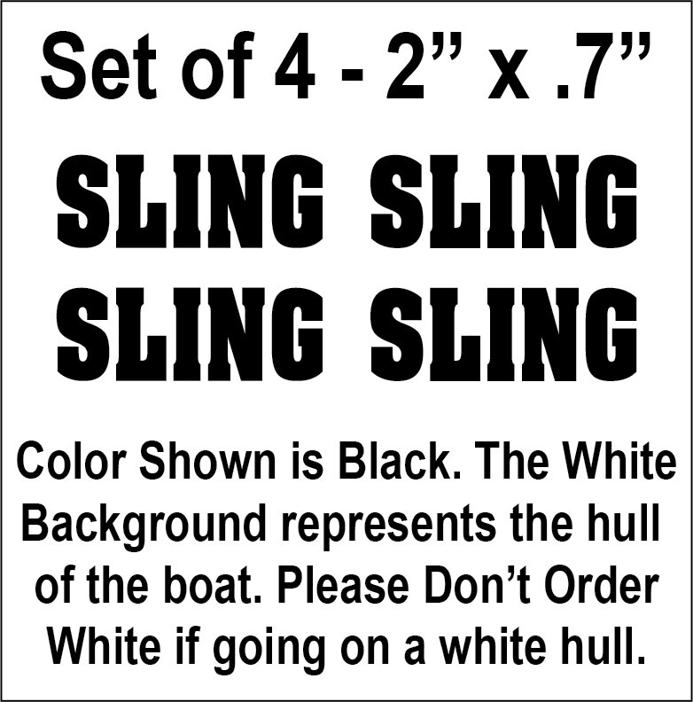 Set of 4 – 2″ x .7″ Sling Boat Decals