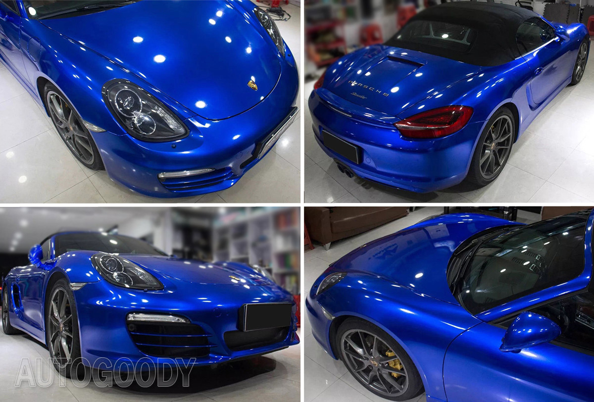 24″ x 60″ Super Gloss Metallic Blue Vinyl Film Wrap Air Bubble Free 2ft x 5ft
