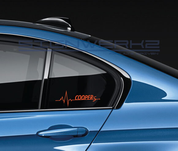 Cooper S Heart Beat Pulse Decal Sticker left Pair