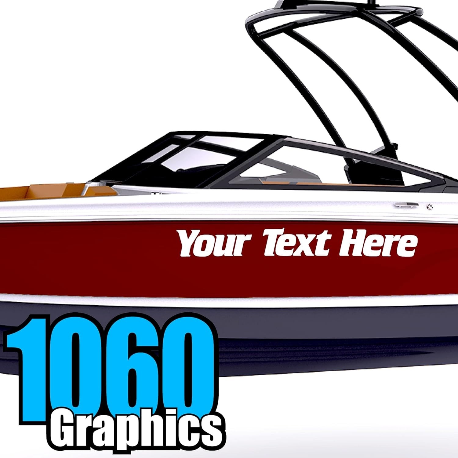 Custom Vinyl Boat Numbers & Letters Two Decals Marine Lettering Stickers