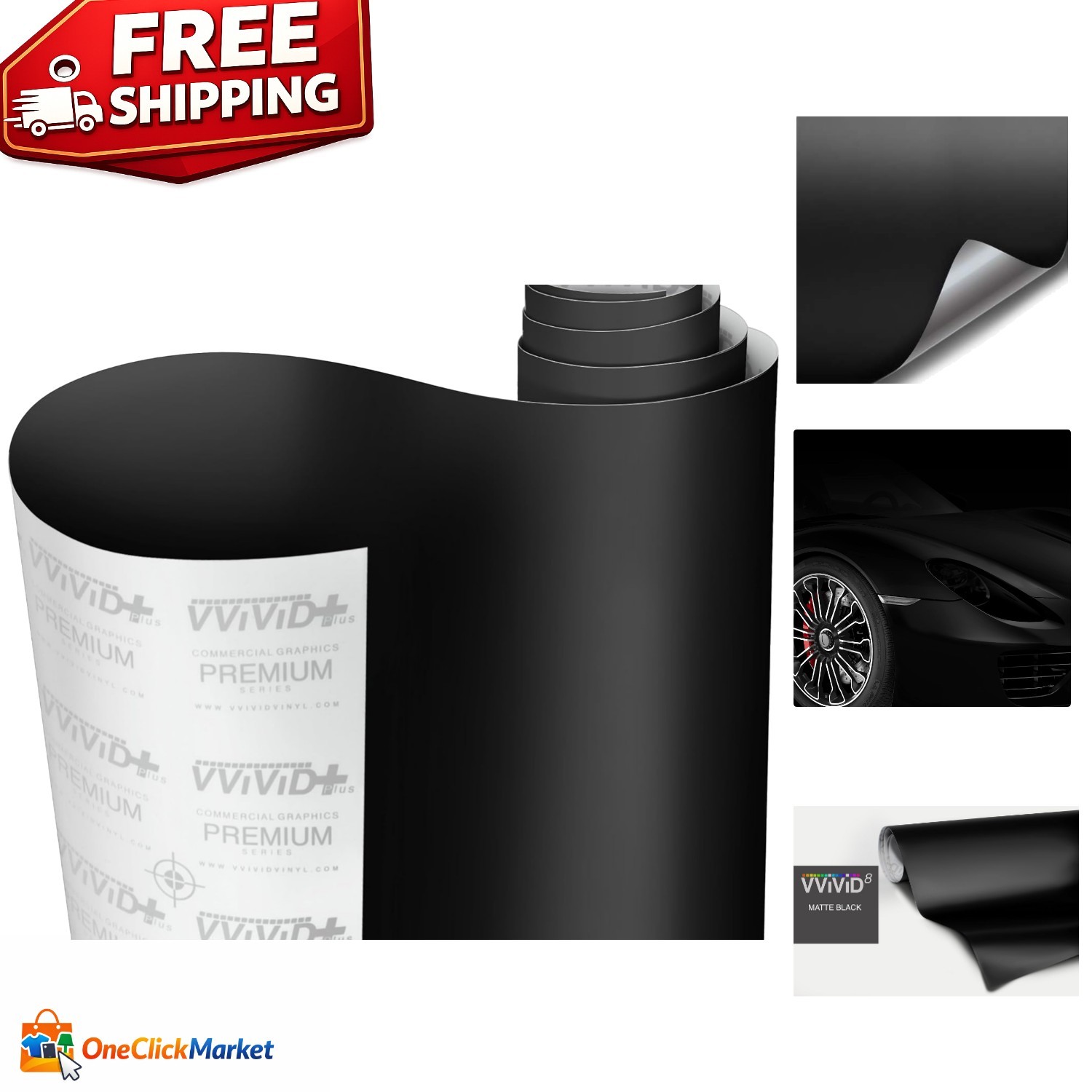 3MIL Black Matte Car Wrap Vinyl Roll for Universal Fit – Long Lasting & Flexible