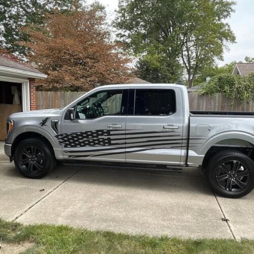 2X American Flag Vinyl Decal Truck Graphics Pair Left & Right Side LARGE size