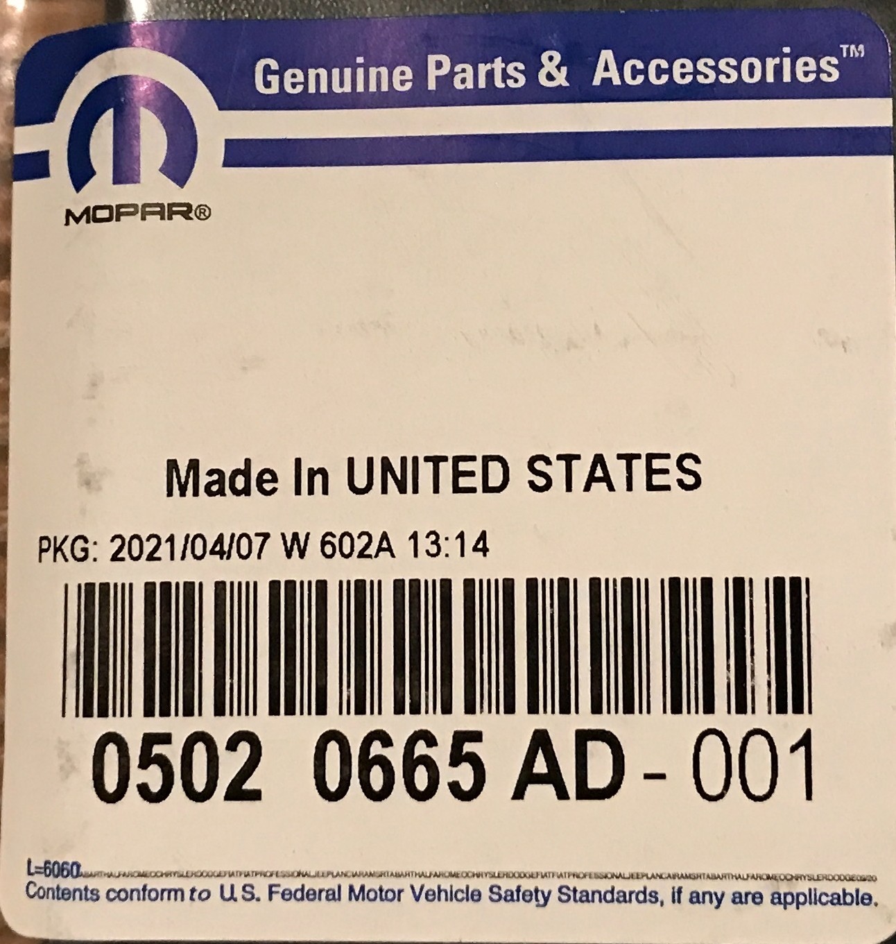 NEW OEM Mopar Left Front B Pillar Applique 08-20 Grand Caravan 05020665AD