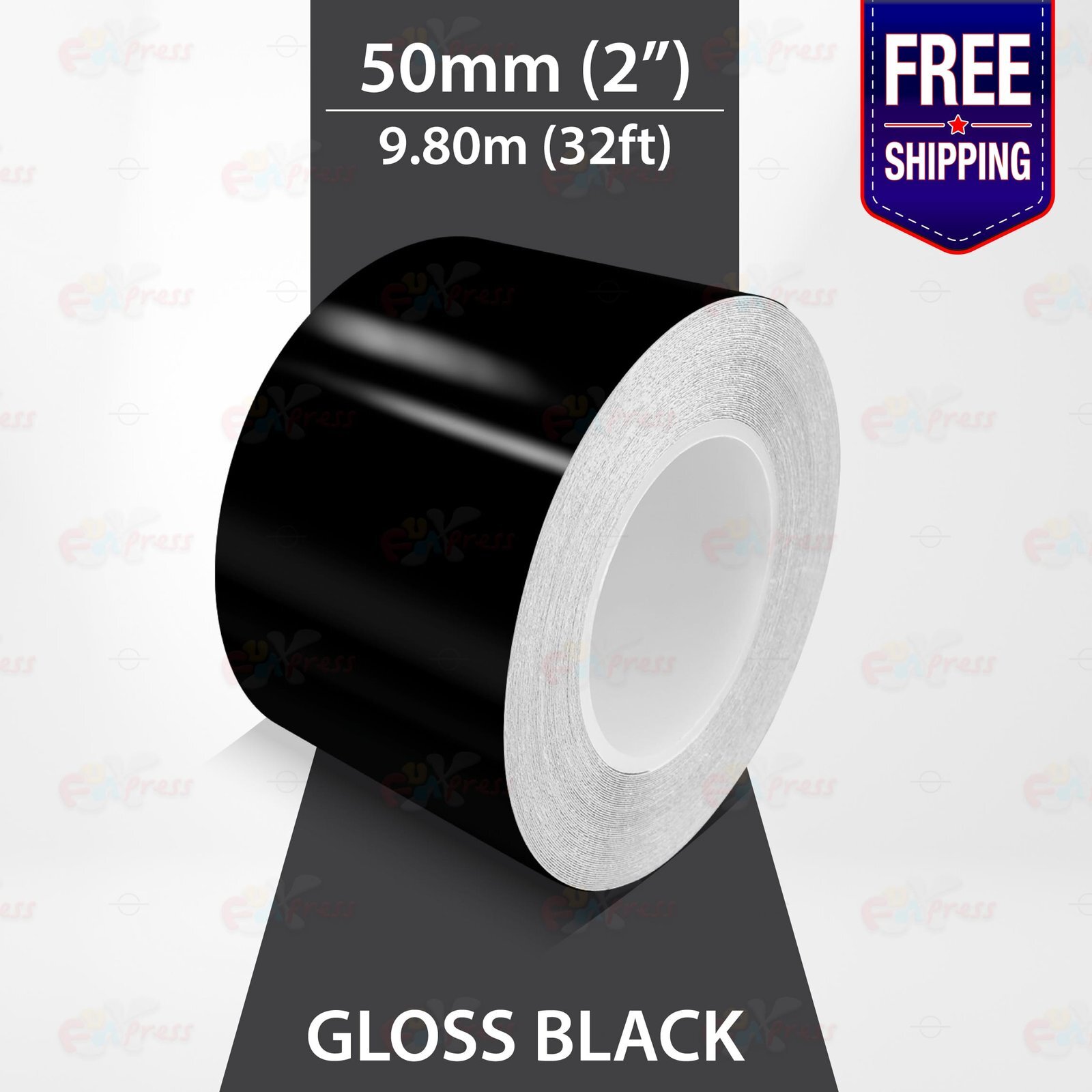 GLOSS BLACK 2″ PIN STRIPE Car Model Motorcycle Decal TAPE Vinyl Sticker 50mm