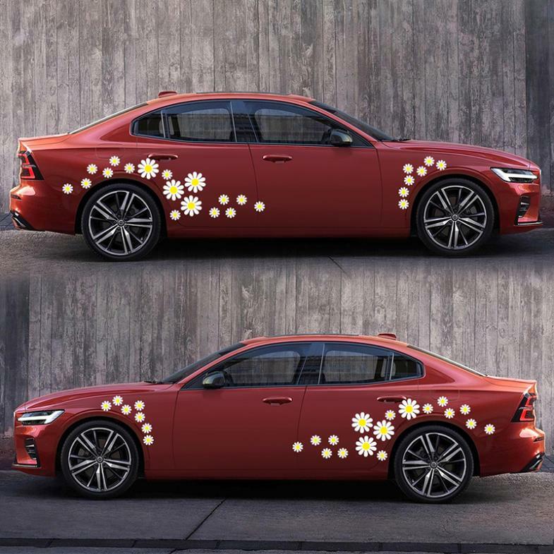 48 Daisy Flower Decal Car Stickers Graphics Bedroom Wall Window Decoration Art