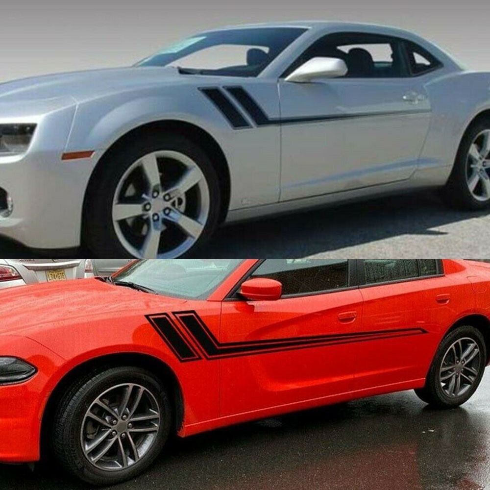2Pcs BLACK Decal Car Side Body Graphics Vinyl Decoration Stickers Truck Pickup