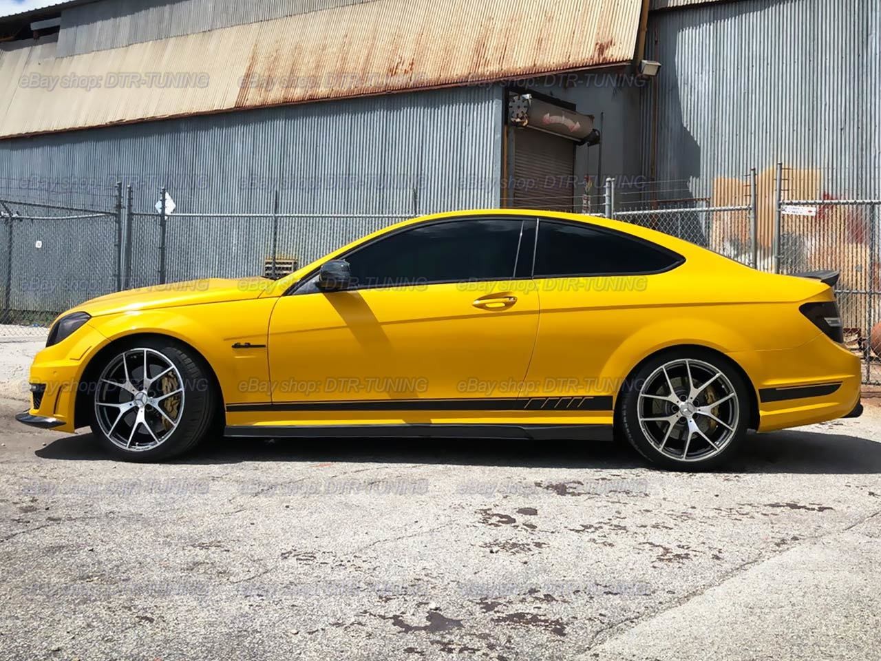 Matte Black Tuning Side Stripes For Mercedes C-Class C63 AMG W204 CLS CLA C117