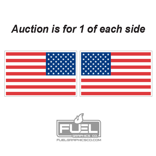 US Flag Premium Vinyl Decal / Sticker 2-Pack – 1 Left and 1 Right Included