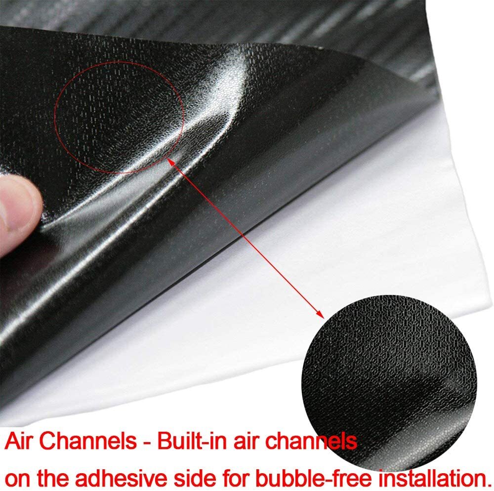 Carbon Fiber Texture Black Vinyl Car Wrap Sticker Interior Decal Film DIY Decor