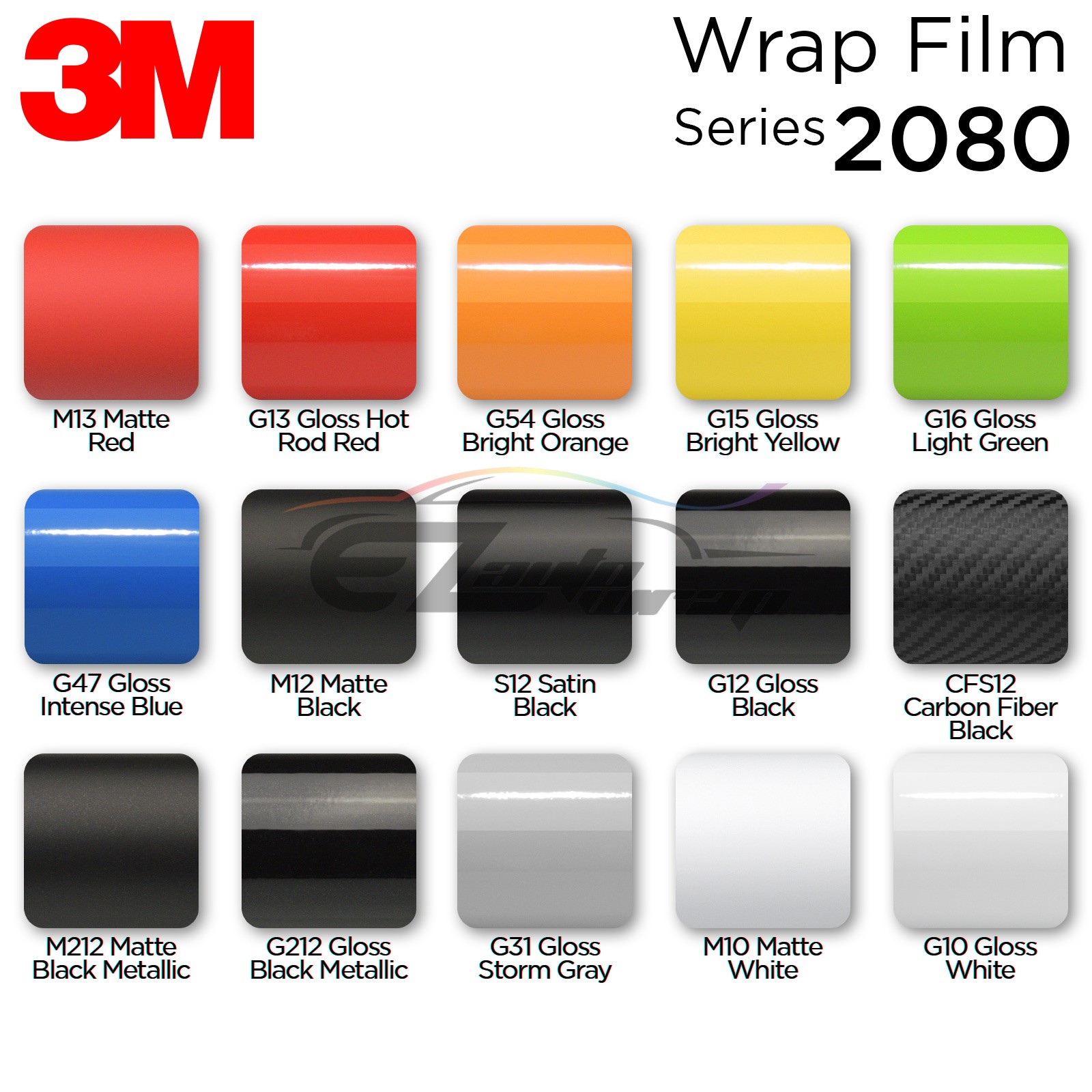 Genuine 3M 2080 Series M13 Matte Red Vinyl Wrap Vehicle Film Decal Sheet Film