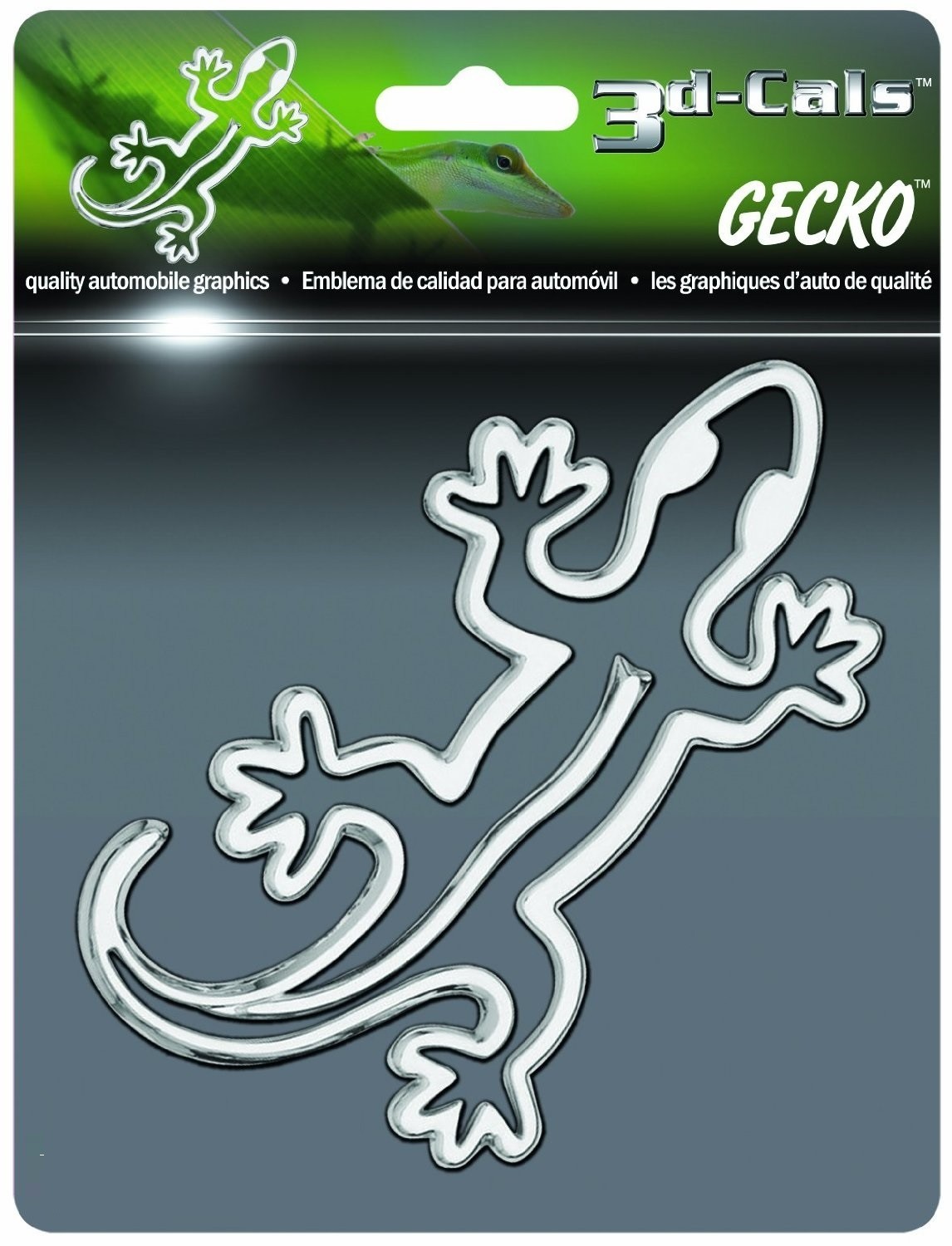 1 New 3D Chrome Plastic Luck lizard Gecko Self Adhesive Emblem Badge/Decal Car