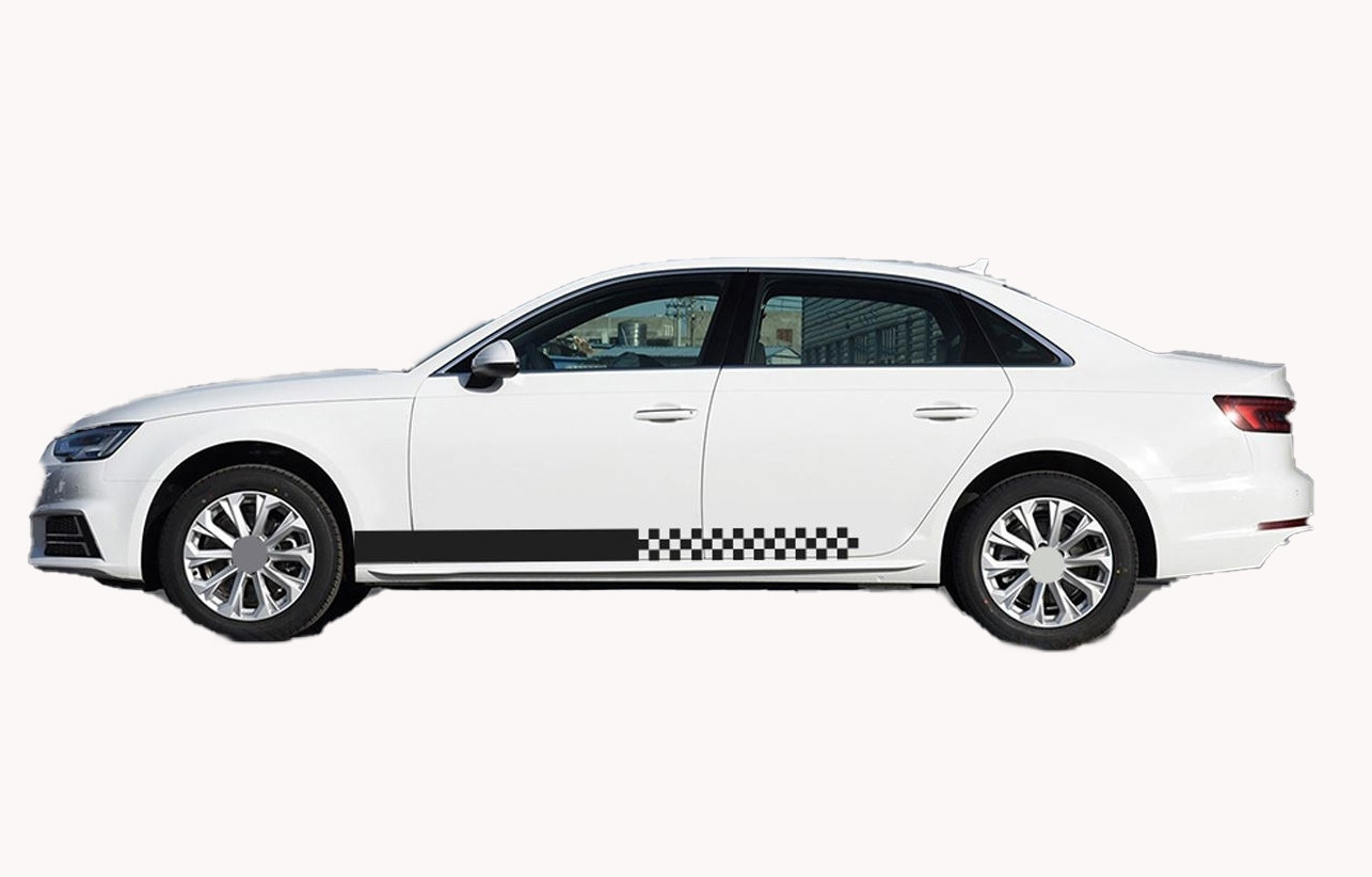 2 PCS Side Stripes Car Sticker For Toyota Audi VW Ford BMW Honda Mercedes Benz