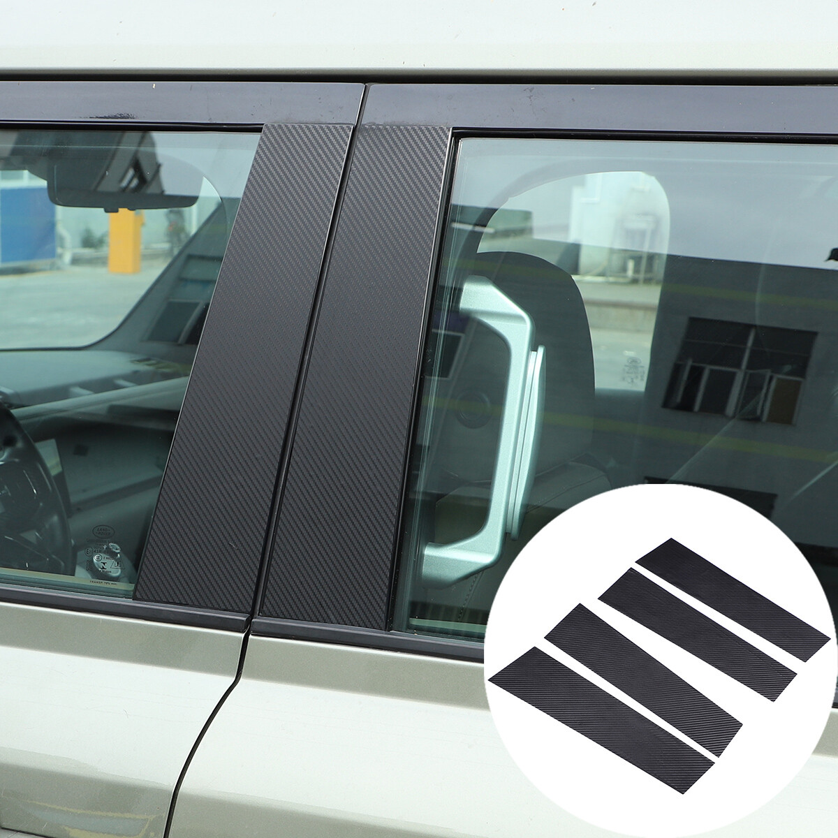 Carbon fiber Texture B Pillar sticker Trim For Lander Rover Defender 2020-2023