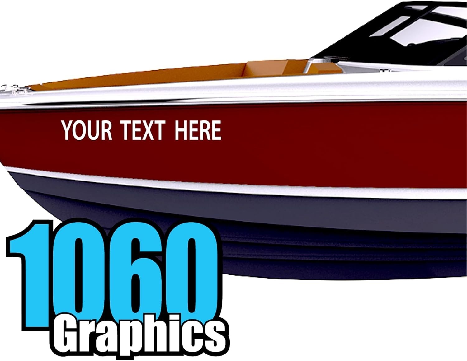 Custom Vinyl Boat Numbers & Letters Two Decals Marine Lettering Stickers