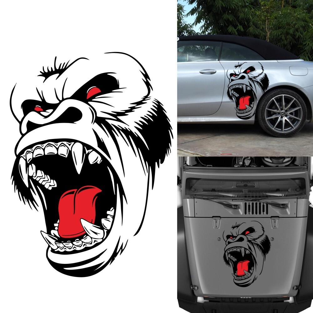 Car Decal Truck Side Door Bonnet Vinyl Horror Gorilla Graphics Decor DIY Sticker